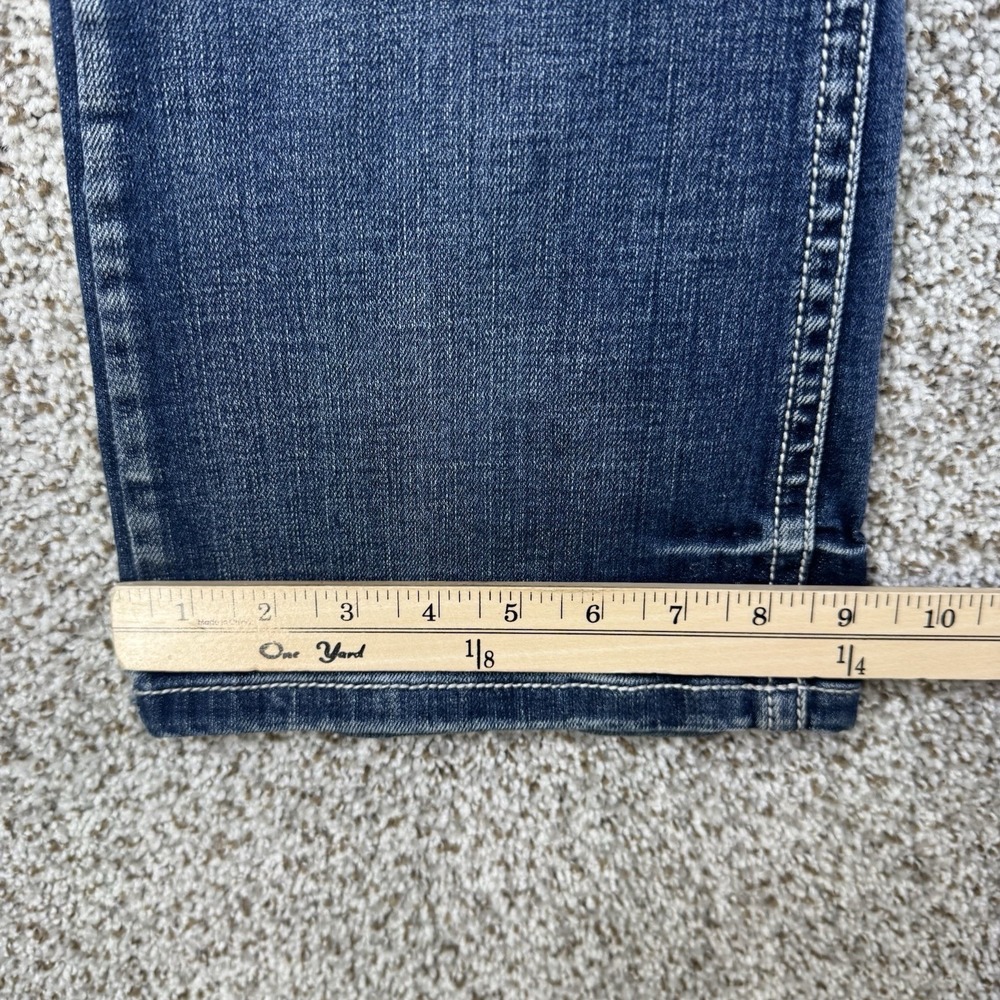 La Idol Jeans Women's Size 13 35x34 Rhinestones Back Pocket Flaps Bootcut Denim - Picture 11 of 16
